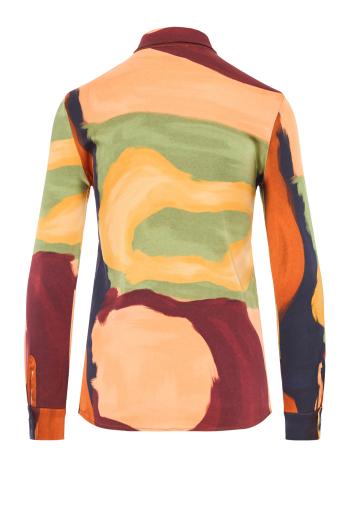 Amelie wave-print shirt in burnt orange