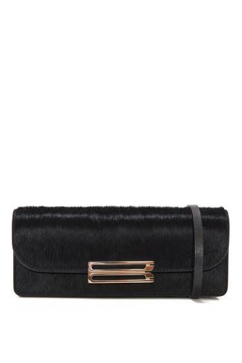 Dorian East-West haircalf clutch in black