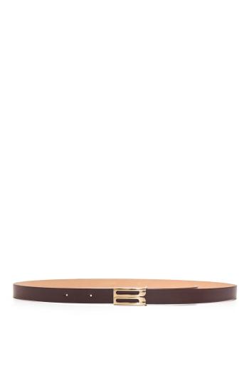 Dorian Frame micro leather belt in dark burgundy