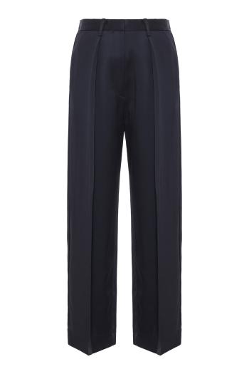 Cecilia crepe wide-leg pants in midnight