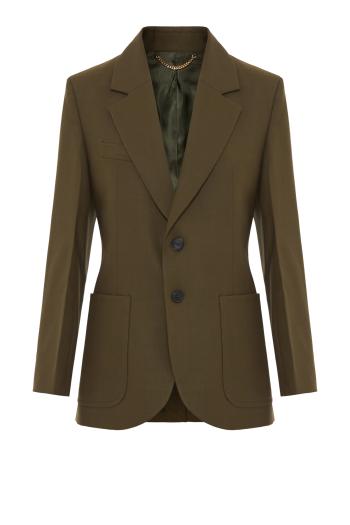 Katherine wool-blend jacket in marsh green