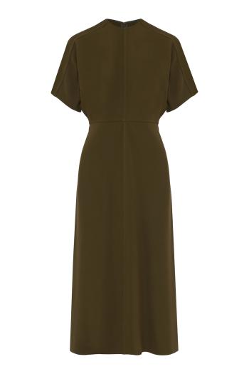 Eleanor crepe midi dress in marsh green