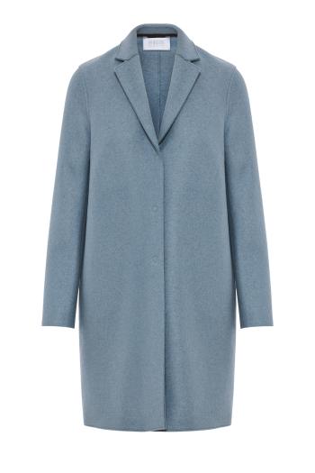 Cocoon pressed-wool coat in mineral grey
