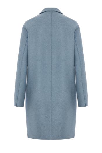 Cocoon pressed-wool coat in mineral grey