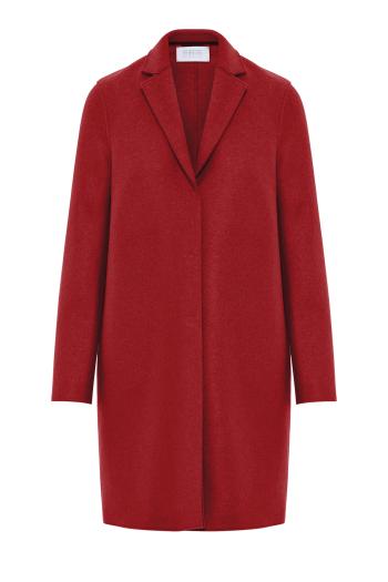 Cocoon pressed-wool coat in royal red