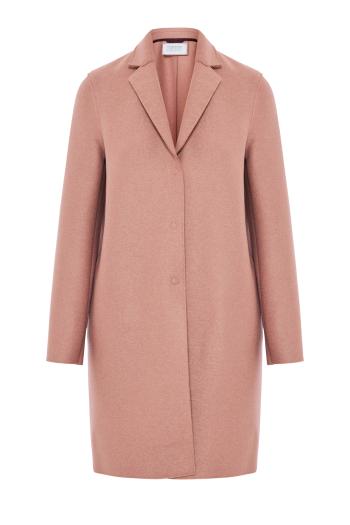 Cocoon pressed-wool coat in rose