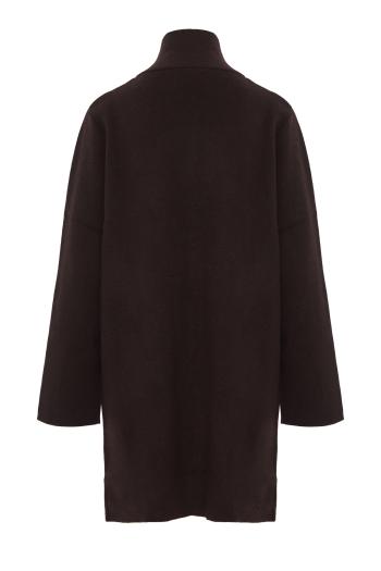 Anni knitted cashmere coat in dark oak