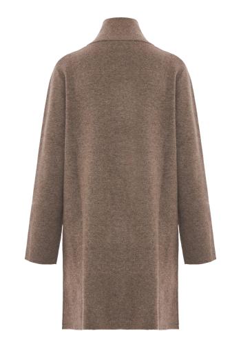 Anni knitted cashmere coat in truffle