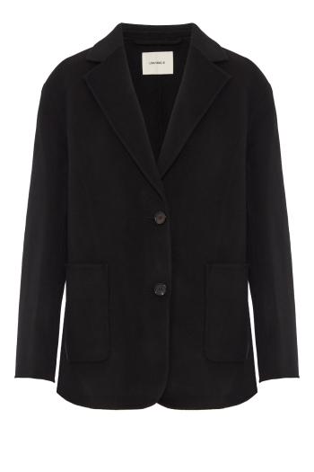 Doublé wool and cashmere blazer in black