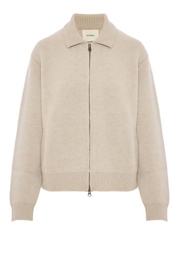Aleya double-face cashmere cardigan in oyster