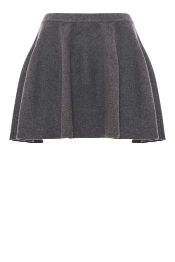 Wren double-face cashmere mini skirt in graphite