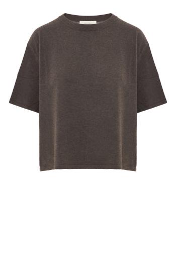 Rubie cotton and cashmere T-shirt in walnut
