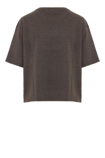 Rubie cotton and cashmere T-shirt in walnut