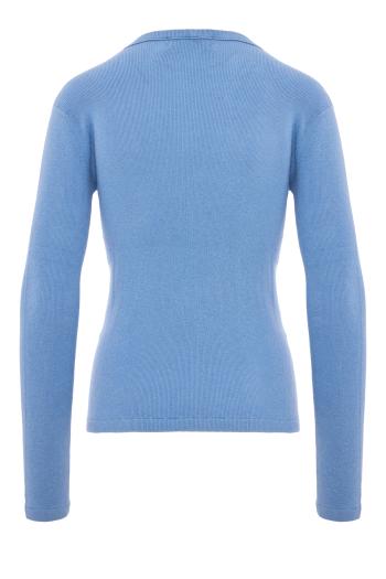 Vivian ribbed cotton and cashmere top in soft sky