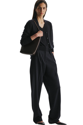 Alma smooth leather shoulder bag in dark brown