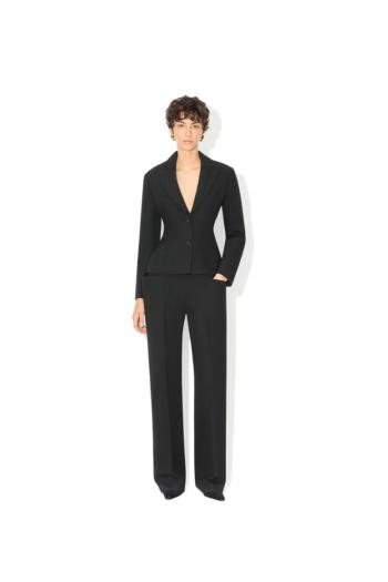Single-breasted wool jacket in black