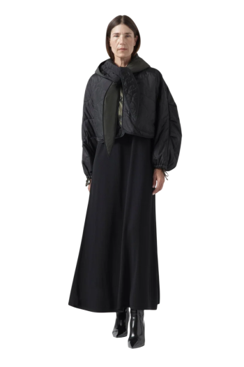 Parachute reversible quilted bomber jacket in black