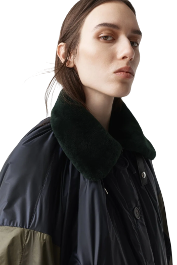 Shearling collar in midnight