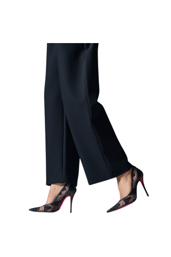 Miss Z 100 lace and leather pumps in black