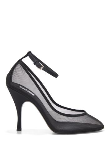 Strappy 100 mesh pumps in black