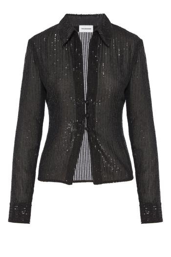Morgan slim-fit shirt in black