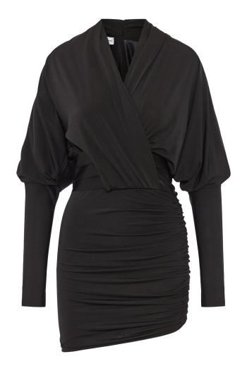 Victoria jersey mini dress in black