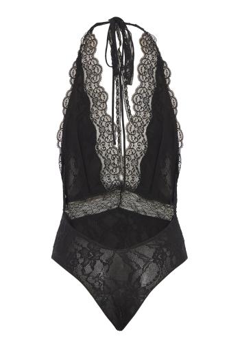 Florida patchwork lace bodysuit in black