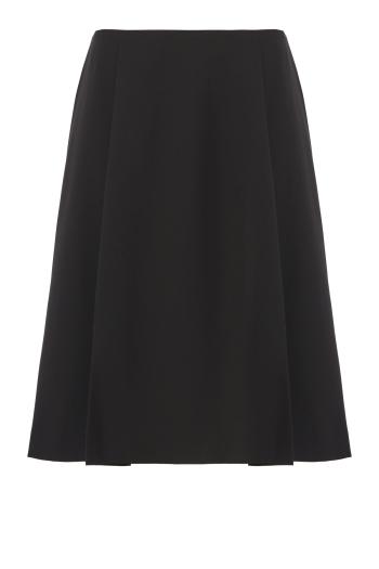 Viki wool midi skirt in black