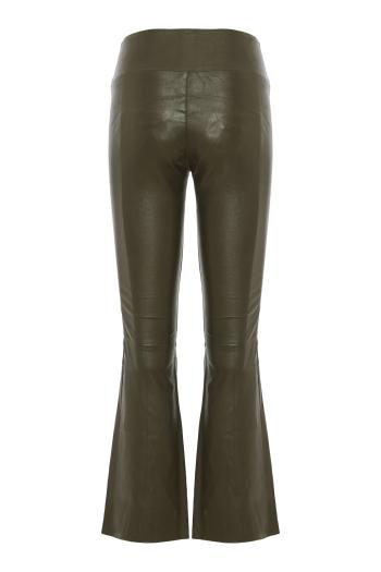 Jackie leather ankle-flare pants in olive
