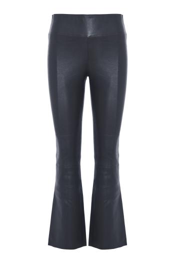 Jackie leather ankle-flare pants in marine