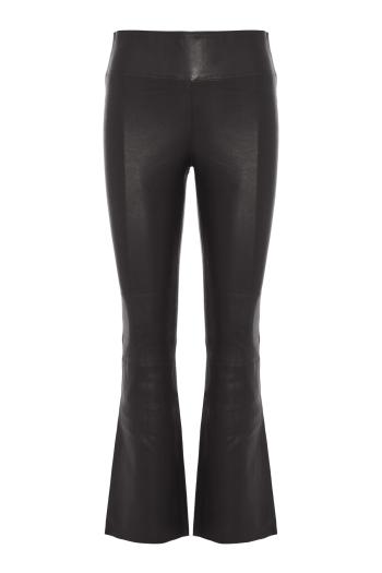 Jackie leather ankle-flare pants in black
