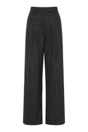 Noko wide-leg wool pants in charcoal