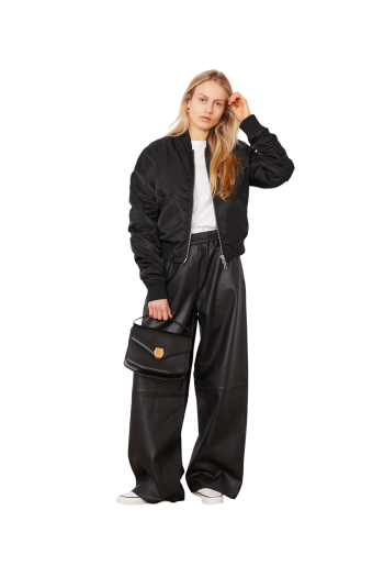 Nanni padded bomber jacket in black