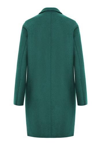 Cocoon pressed-wool coat in sea green