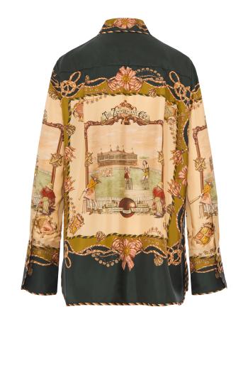 Valiant printed silk shirt in forest scarf