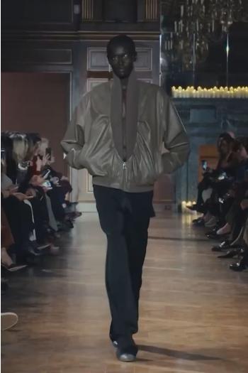 Zana nappa leather bomber jacket in tree bark