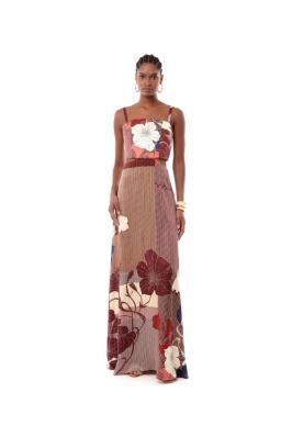 Bali printed silk maxi dress 