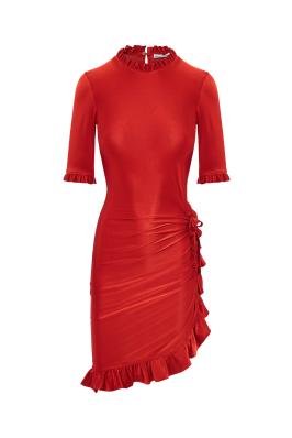 Red flamenco dress in jerseymini dress 