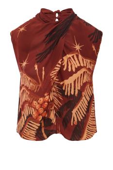 Imaginative printed silk top 