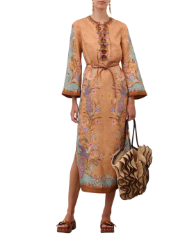 Indra printed linen tunic in floral 