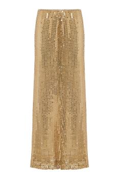 Gold Sequined long skirt in gold 