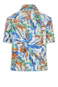 Abstract sequined shirt in multicolor 