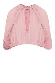Alchemy crepe caped top in light pink 
