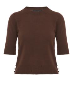 Wool knit top in mahogany