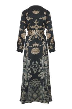 Mutka belted silk maxi dress in black