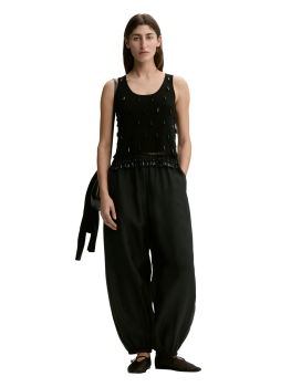 Hysa embellished crepe top in black