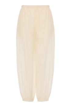 Lumas silk organza trousers in white