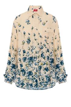 Aether cupro floral shirt in ivory
