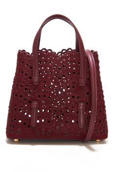 Mina 20 perforated haircalf bag in cerise