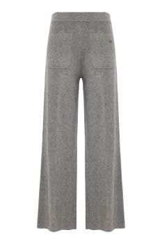 Alina knitted merino wool-blend pants in mid grey marl